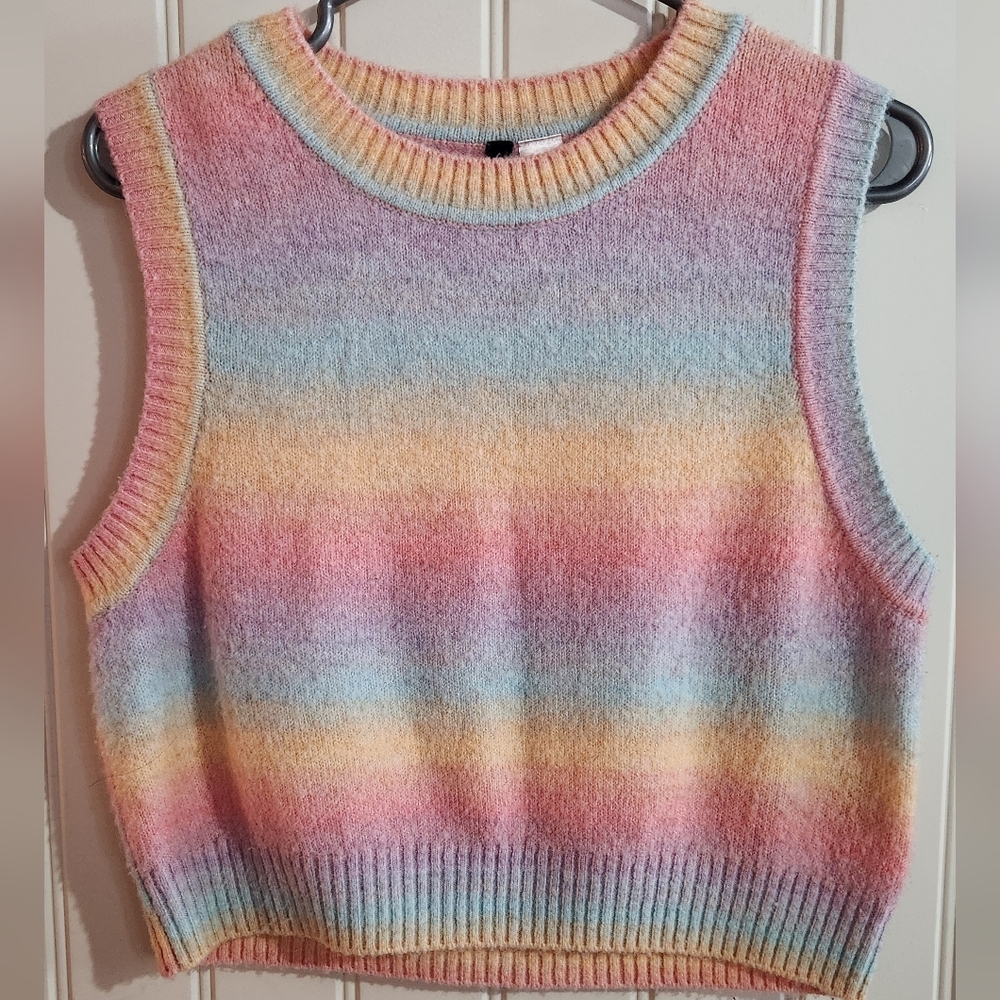 Multicolor Sleeveless Sweater Vest
